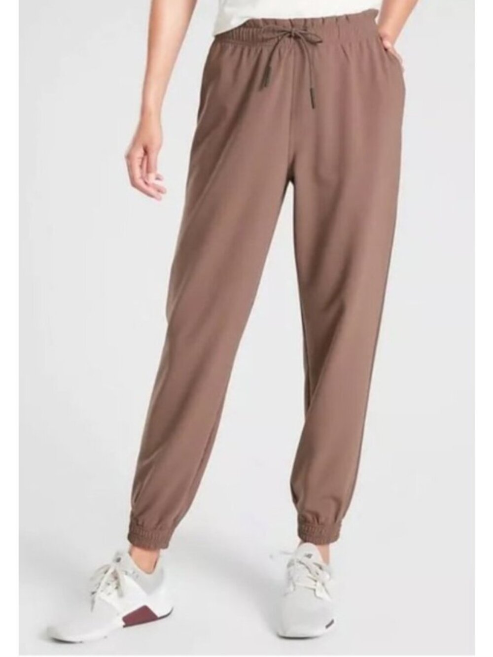 Athleta Metropolis Jogger Pants Mineral Brown Sz 6 Athleisure Minimalist Travel